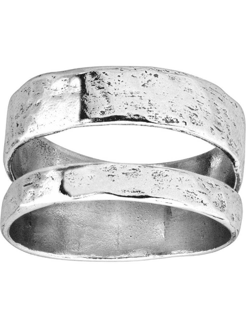 Sterling Silver Double Bar Ring - Stylish Two Bar Design, Adjustable Fit